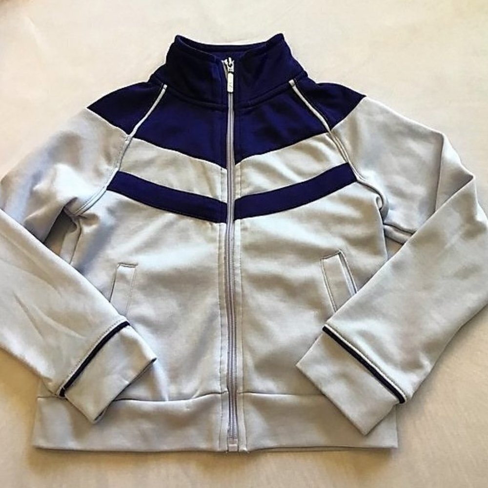 Danskin Now Kids Unisex Colorblock Track Jacket | Blue & Gray | Size 6/6X